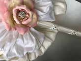 Enchanted Silk & Glitter Rose Christening Candle